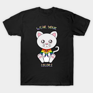 LGBT flag, Cute Cat LGBT. T-Shirt